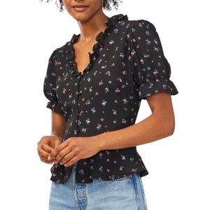 1. State Black Floral Blouse